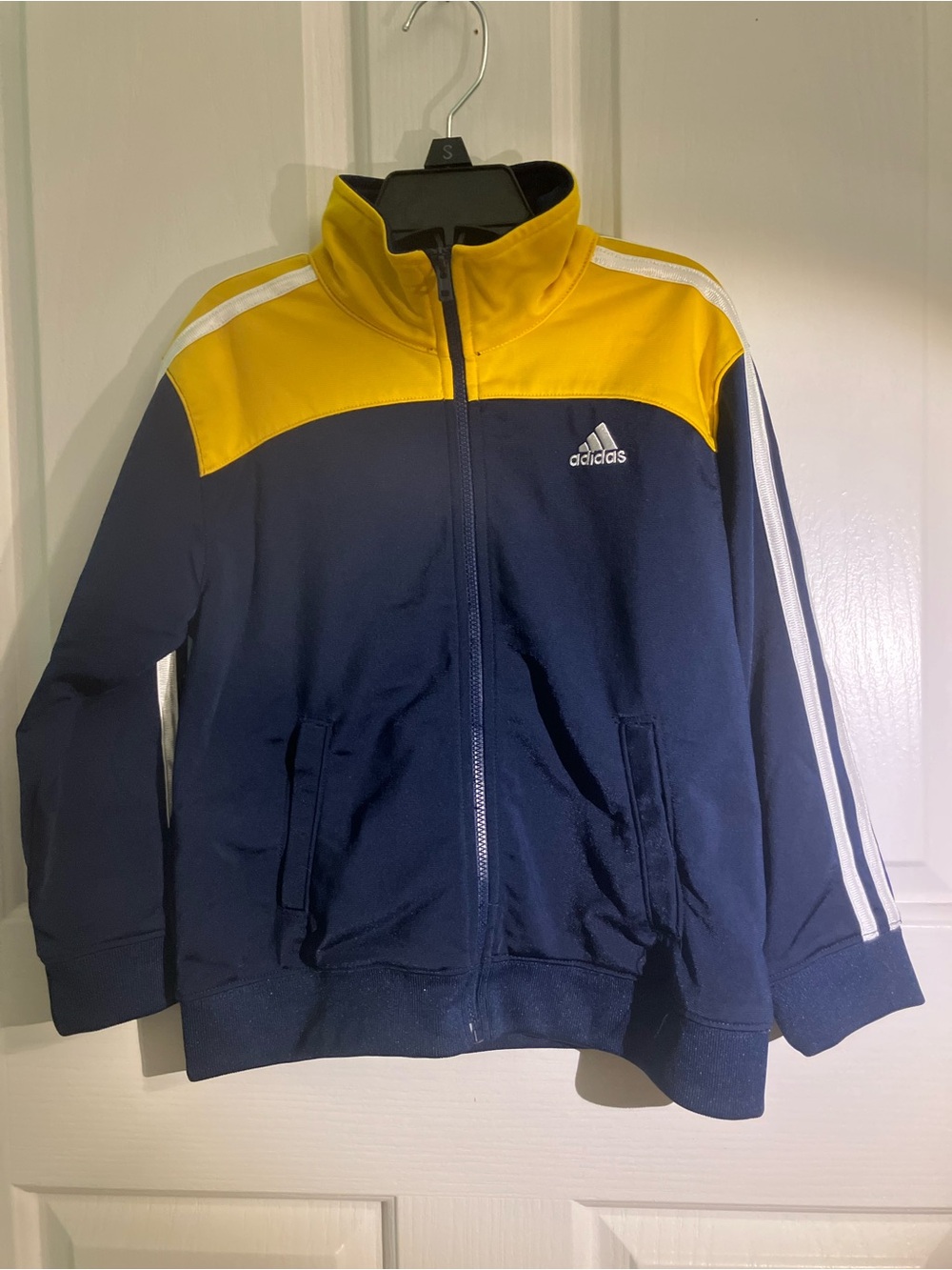 adidas Navy and Yellow Kids' Track Jacket